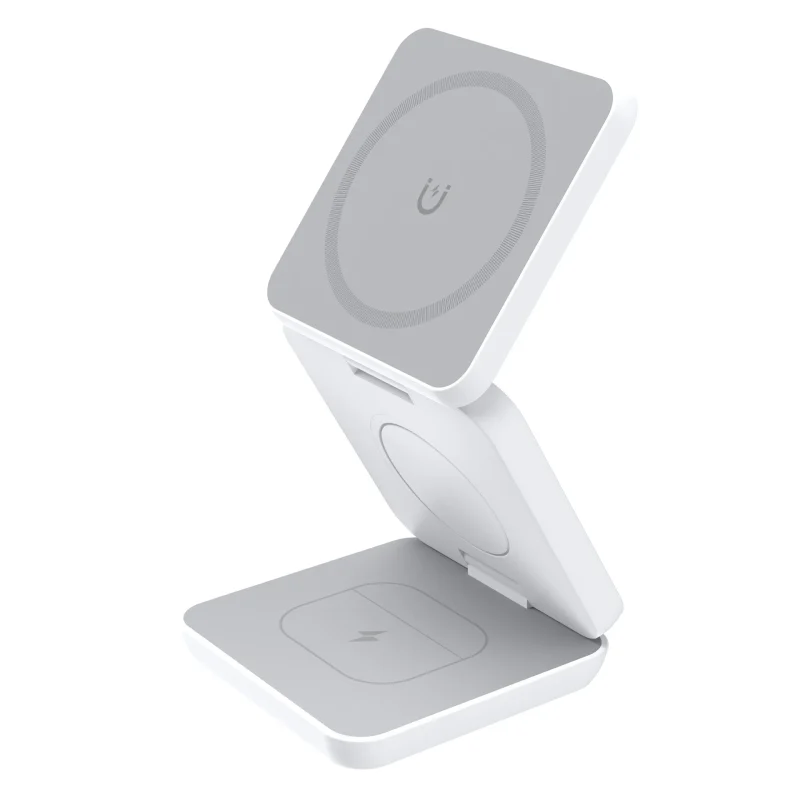 3 In 1 Foldable Magnetic Wireless Charger And Stand White